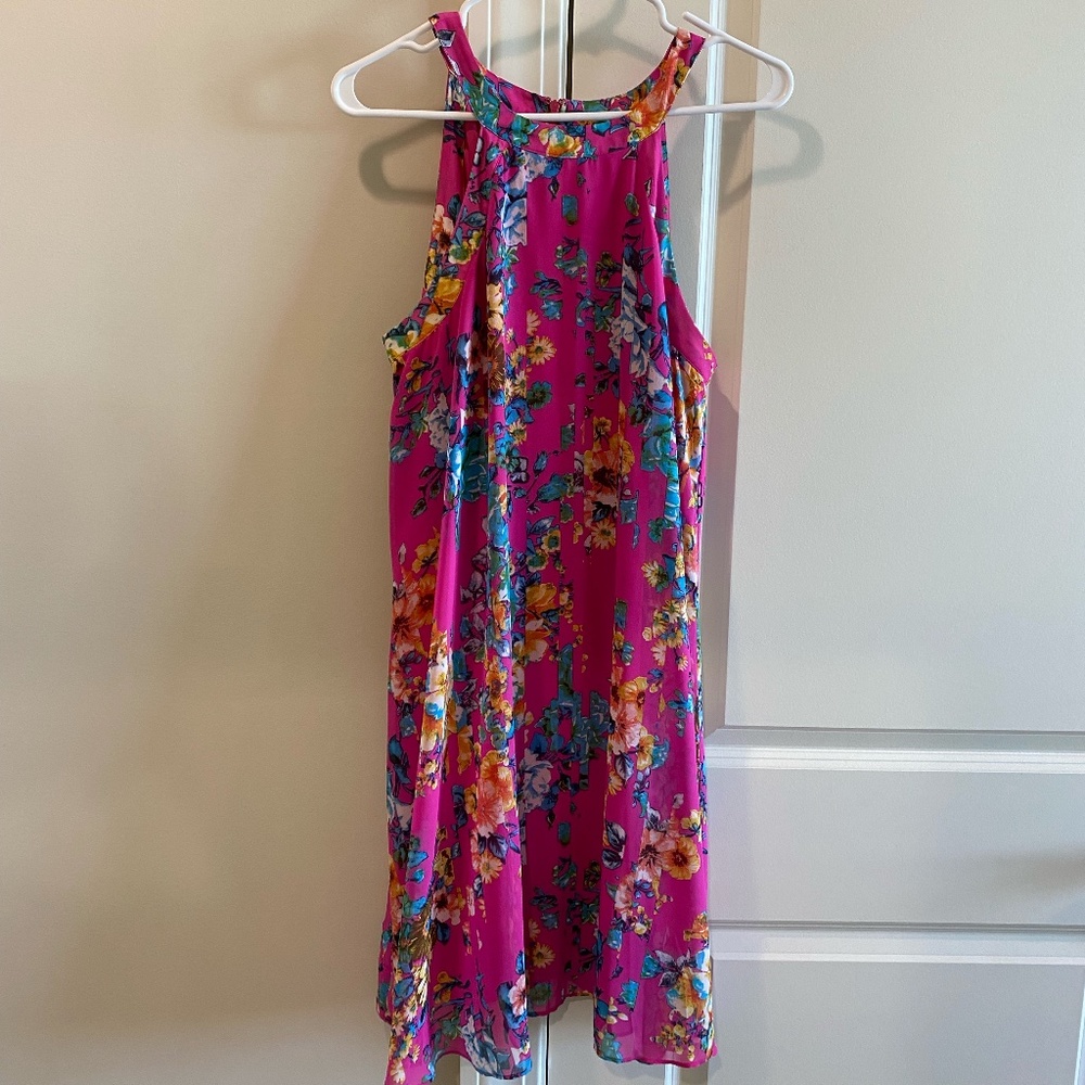 Hot pink floral dress